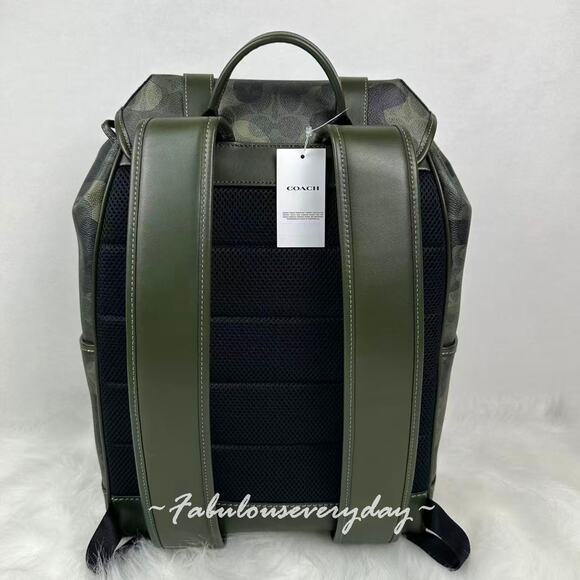 COACH MEN'S Signature Camo League Flap Backpack In Signature Camo CAF98 NWT - Picture 3 of 10